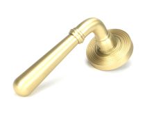 50855 From the Anvil Satin Brass Newbury Lever on Rose Set &lpar;Beehive&rpar;