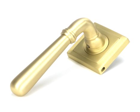 Click Here To Enlarge This Photo Of 50856 From the Anvil Satin Brass Newbury Lever on Rose Set &lpar;Square&rpar;