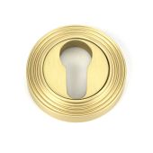 50878 From the Anvil Satin Brass Round Euro Escutcheon &lpar;Beehive&rpar;