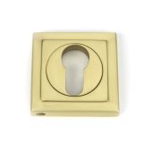 50879 From the Anvil Satin Brass Round Euro Escutcheon &lpar;Square&rpar;