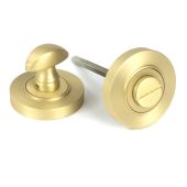 50880 From the Anvil Satin Brass Round Thumbturn Set &lpar;Plain&rpar;