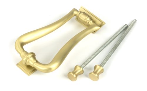 Click Here To Enlarge This Photo Of 50886 From the Anvil Satin Brass Slimline Art Deco Door Knocker