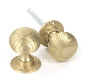 50902 From the Anvil Satin Brass Heavy Beehive Mortice&sol;Rim Knob Set
