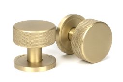 50908 From the Anvil Satin Brass Brompton Mortice&sol;Rim Knob Set &lpar;Plain&rpar;