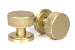 50909 From the Anvil Satin Brass Brompton Mortice&sol;Rim Knob Set &lpar;Art Deco&rpar;