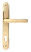 51185 From the Anvil Polished Brass Art Deco Slimline Lever Espag&period; Lock Set - 92mm centres - 212mm Screw Centres