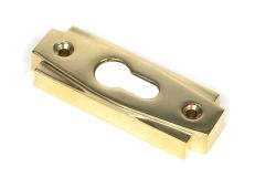 51197 From the Anvil Polished Brass Art Deco Euro Escutcheon &lpar;Set&rpar;