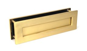 51308 From the Anvil Satin Brass Traditional Letterbox - Size&colon; 315x92mm - C&sol;C&colon; 283mm - Aperture&colon; 249x41mm