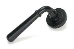 51326 From the Anvil Matt Black Newbury Lever on Rose Set &lpar;Plain&rpar; - Unsprung