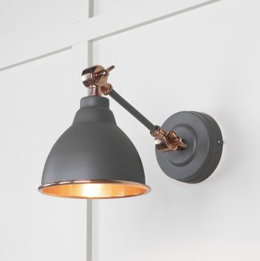 Click Here To Enlarge This Photo Of 49714SBL From the Anvil Smooth Copper Brindley Wall Light in Bluff