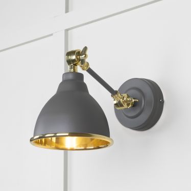 Click Here To Enlarge This Photo Of 49716SBL From the Anvil Smooth Brass Brindley Wall Light in Bluff