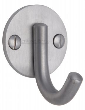 Click Here To Enlarge This Photo Of V1064-SC Heritage Brass Single Robe Hook Satin Chrome Finish