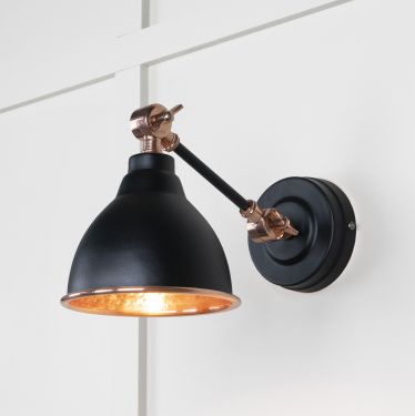 Click Here To Enlarge This Photo Of 49717SEB From the Anvil Hammered Copper Brindley Wall Light in Elan Black
