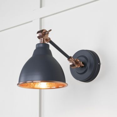 Click Here To Enlarge This Photo Of 49717SSL From the Anvil Hammered Copper Brindley Wall Light in Slate