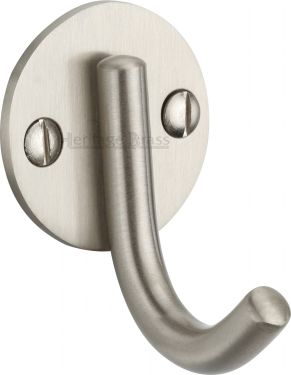 Click Here To Enlarge This Photo Of V1064-SN Heritage Brass Single Robe Hook Satin Nickel Finish