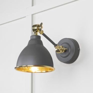 Click Here To Enlarge This Photo Of 49719SBL From the Anvil Hammered Brass Brindley Wall Light in Bluff
