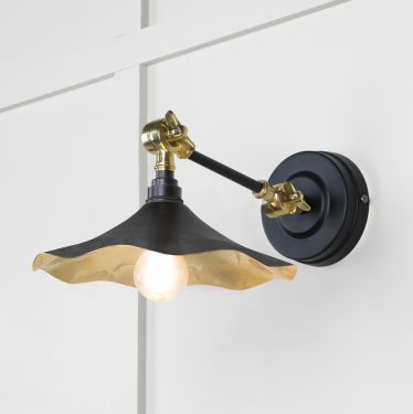 Click Here To Enlarge This Photo Of 49725SEB From the Anvil Smooth Brass Flora Wall Light in Elan Black