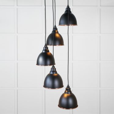 Click Here To Enlarge This Photo Of 49739SEB From the Anvil Hammered Copper Brindley Cluster Pendant in Elan Black