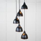 49739SEB From the Anvil Hammered Copper Brindley Cluster Pendant in Elan Black