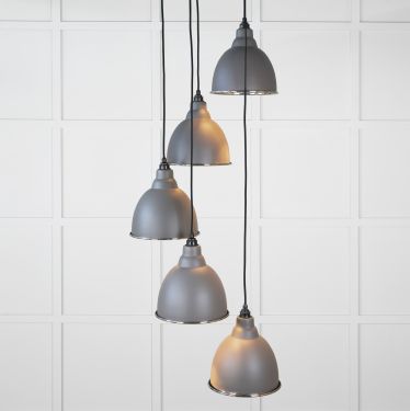 Click Here To Enlarge This Photo Of 49740SBL From the Anvil Hammered Nickel Brindley Cluster Pendant in Bluff