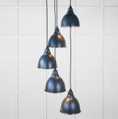 49740SDU From the Anvil Hammered Nickel Brindley Cluster Pendant in Dusk