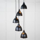 49740SEB From the Anvil Hammered Nickel Brindley Cluster Pendant in Elan Black