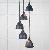 49740SSO From the Anvil Hammered Nickel Brindley Cluster Pendant in Soot
