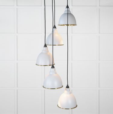 Click Here To Enlarge This Photo Of 49741SBI From the Anvil Hammered Brass Brindley Cluster Pendant in Birch