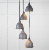 49741SBL From the Anvil Hammered Brass Brindley Cluster Pendant in Bluff