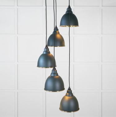 Click Here To Enlarge This Photo Of 49741SDI From the Anvil Hammered Brass Brindley Cluster Pendant in Dingle