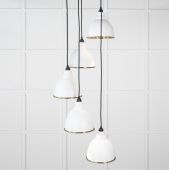 49741SF From the Anvil Hammered Brass Brindley Cluster Pendant in Flock