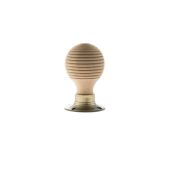 Atlantic - OE57RMKAB Old English 'Bridlington' Wood Reeded Beehive Door Knob on Face Fix Rose &ndash; Antique Brass