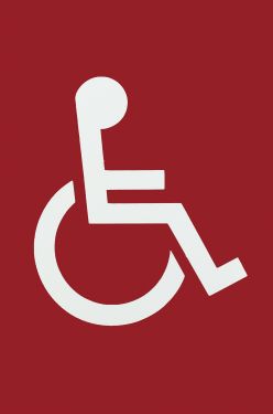 Click Here To Enlarge This Photo Of AR607D Hoppe Arrone 100mm x 150mm Disabled Sign - &lpar;Nylon&rpar; Red - 8507980