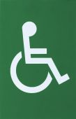 AR607D Hoppe Arrone 100mm x 150mm Disabled Sign - &lpar;Nylon&rpar; Green - 50001784