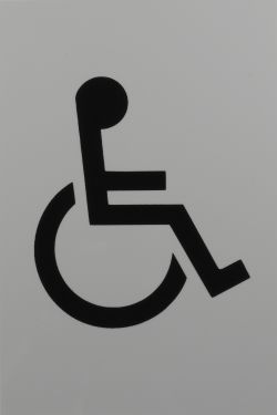 Click Here To Enlarge This Photo Of AR607D Hoppe Arrone 100mm x 150mm Disabled Sign - &lpar;Nylon&rpar; Dove Grey - 8507945