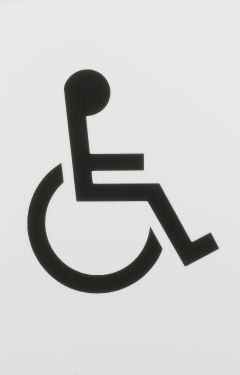 Click Here To Enlarge This Photo Of AR607D Hoppe Arrone 100mm x 150mm Disabled Sign - &lpar;Nylon&rpar; Diamond White - 8507952
