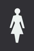 AR607F Hoppe Arrone 100mm x 150mm Female Sign - &lpar;Nylon&rpar; Black - 8508036