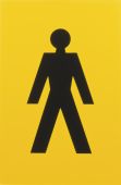 AR607M Hoppe Arrone 100mm x 150mm Male Sign - &lpar;Nylon&rpar; Yellow - 8508155