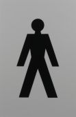 AR607M Hoppe Arrone 100mm x 150mm Male Sign - &lpar;Nylon&rpar; Dove Grey - 8508099