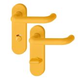 K138&sol;353K &lpar;AR600&sol;25-78&rpar; Hoppe Arrone Bathroom Levers 78mm Centres on Radius Plate - &lpar;Nylon&rpar; Yellow - 11573533