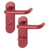 K138&sol;353K &lpar;AR600&sol;25-78&rpar; Hoppe Arrone Bathroom Levers 78mm Centres on Radius Plate - &lpar;Nylon&rpar; Red - 11571391