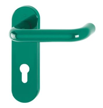 Click Here To Enlarge This Photo Of K138&sol;353K &lpar;AR600&sol;23-72&rpar; Hoppe Arrone Euro Profile Levers 72mm Centres on Radius Plate - &lpar;Nylon&rpar; Green - 11570052