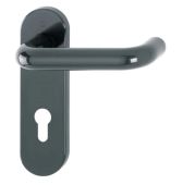 K138&sol;353K &lpar;AR600&sol;23-72&rpar; Hoppe Arrone Euro Profile Levers 72mm Centres on Radius Plate - &lpar;Nylon&rpar; Anthracite Grey - 11570118