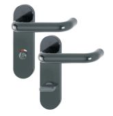 K138&sol;353K &lpar;AR600&sol;25-78&rpar; Hoppe Arrone Bathroom Levers 78mm Centres on Radius Plate - &lpar;Nylon&rpar; Anthracite Grey - 11571385