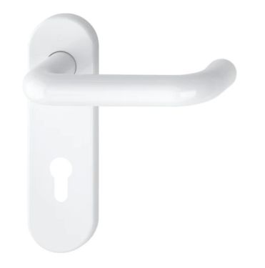 Click Here To Enlarge This Photo Of K138&sol;353K &lpar;AR600&sol;23-72&rpar; Hoppe Arrone Euro Profile Levers 72mm Centres on Radius Plate - &lpar;Nylon&rpar; Diamond White - 11570131