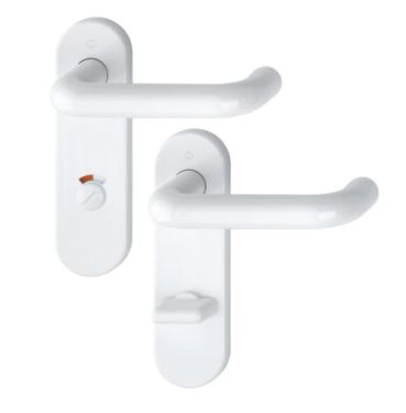 Click Here To Enlarge This Photo Of K138&sol;353K &lpar;AR600&sol;25-78&rpar; Hoppe Arrone Bathroom Levers 78mm Centres on Radius Plate - &lpar;Nylon&rpar; Diamond White - 11571408