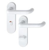 K138&sol;353K &lpar;AR600&sol;25-78&rpar; Hoppe Arrone Bathroom Levers 78mm Centres on Radius Plate - &lpar;Nylon&rpar; Diamond White - 11571408