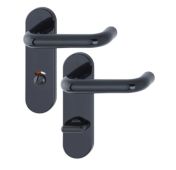 K138&sol;353K &lpar;AR600&sol;25-78&rpar; Hoppe Arrone Bathroom Levers 78mm Centres on Radius Plate - &lpar;Nylon&rpar; Black - 11571329