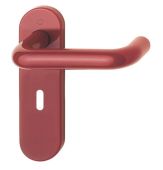 K138&sol;353K &lpar;AR600&sol;22&rpar; Hoppe Arrone Lock Levers 57mm Centres on Radius Plate - &lpar;Nylon&rpar; Red - 8566367