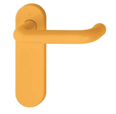 Click Here To Enlarge This Photo Of K138&sol;353K &lpar;AR600&sol;21&rpar; Hoppe Arrone Latch Levers on Radius Plate - &lpar;Nylon&rpar; Yellow - 8566304